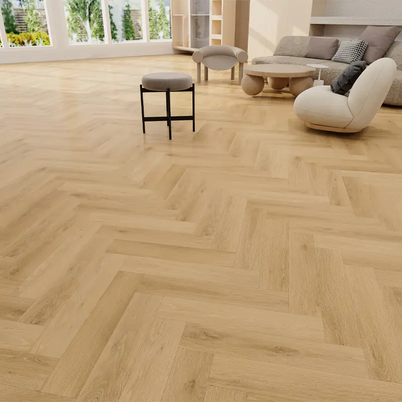 Brandsäkert fiskbens SPC vinylgolv